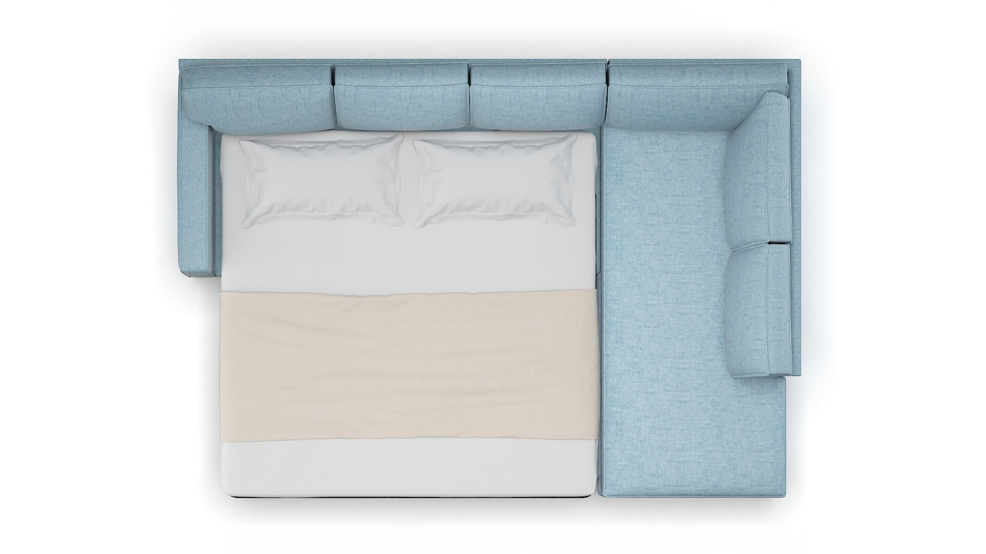 Chicago Atlas Turquoise Panel Sleeper Espresso legs 3