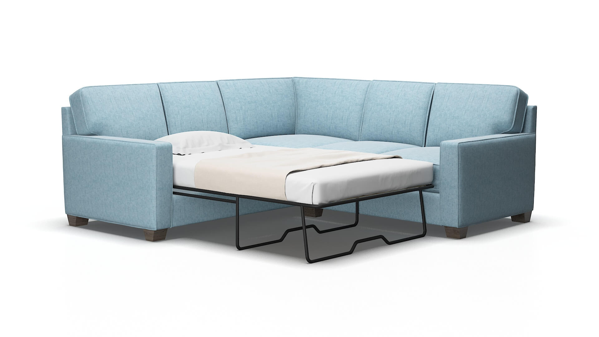 Chicago Atlas turquoise Sectional sleeper Espresso Legs  2
