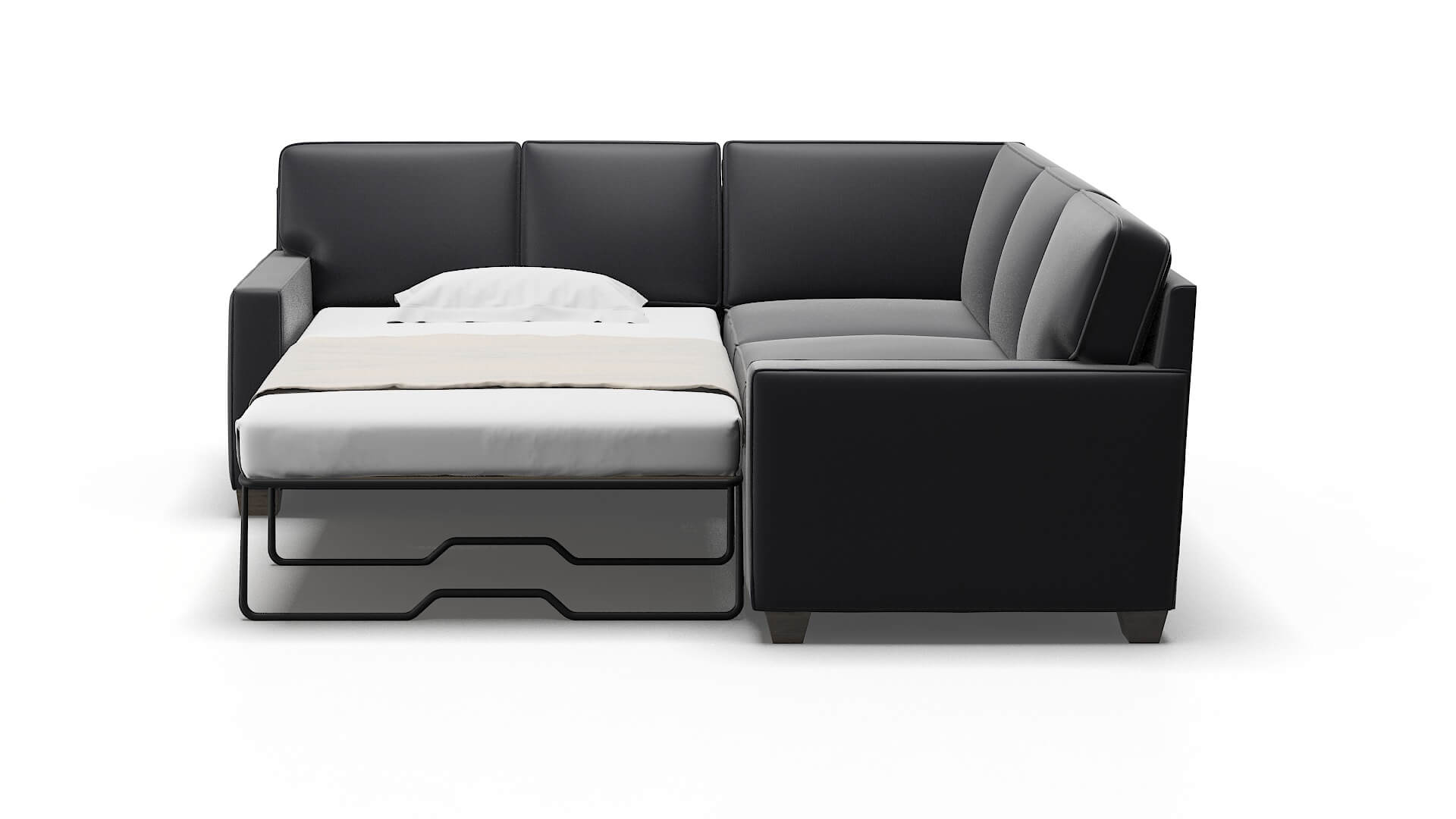 Chicago Atlas_plz Navy Sectional Sleeper Espresso legs 1