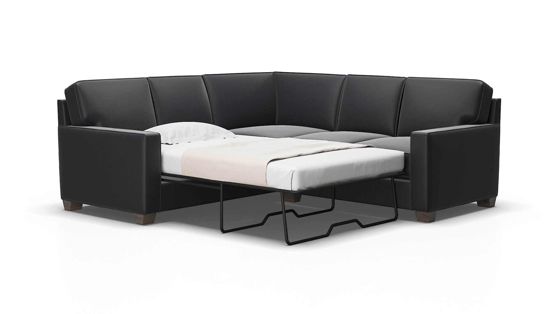 Chicago Atlas_plz Navy Sectional Sleeper Espresso legs 2
