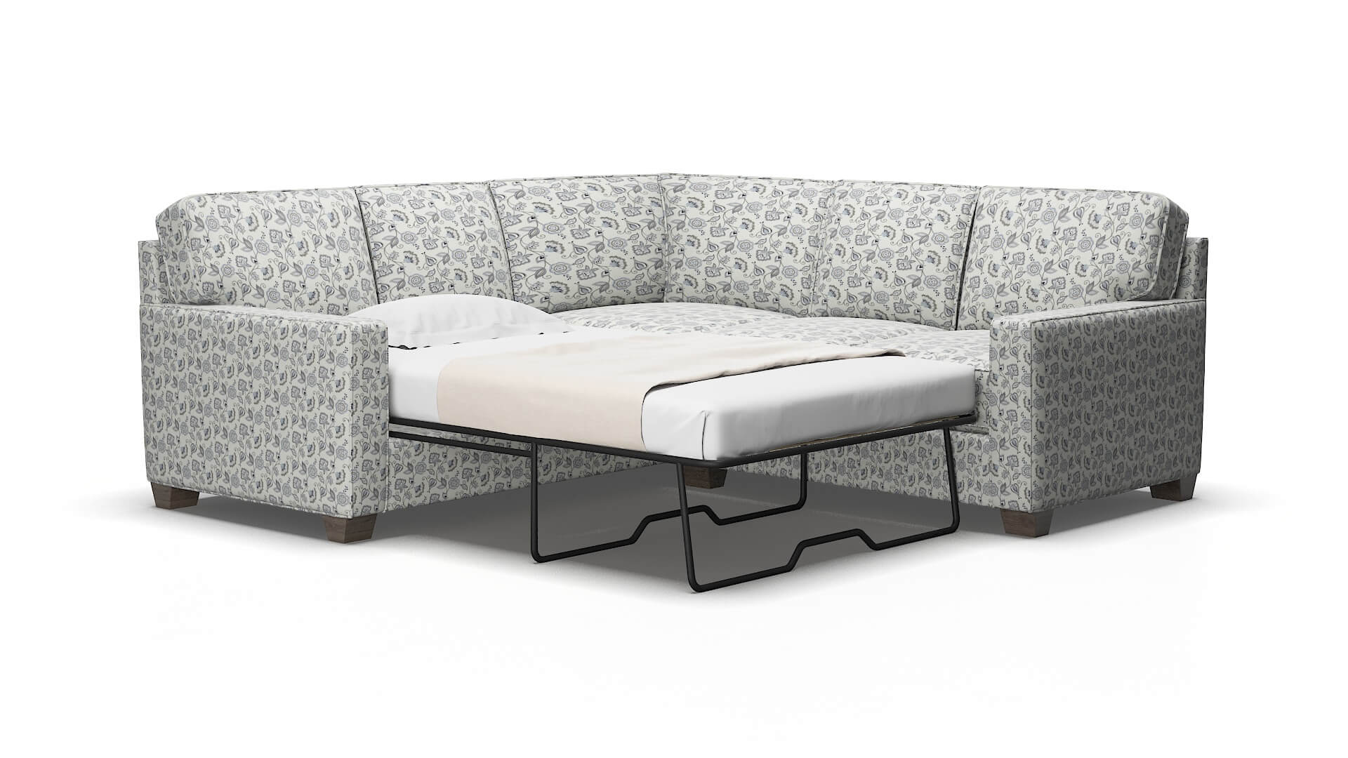 Chicago Avignon sky Sectional sleeper Espresso Legs  2