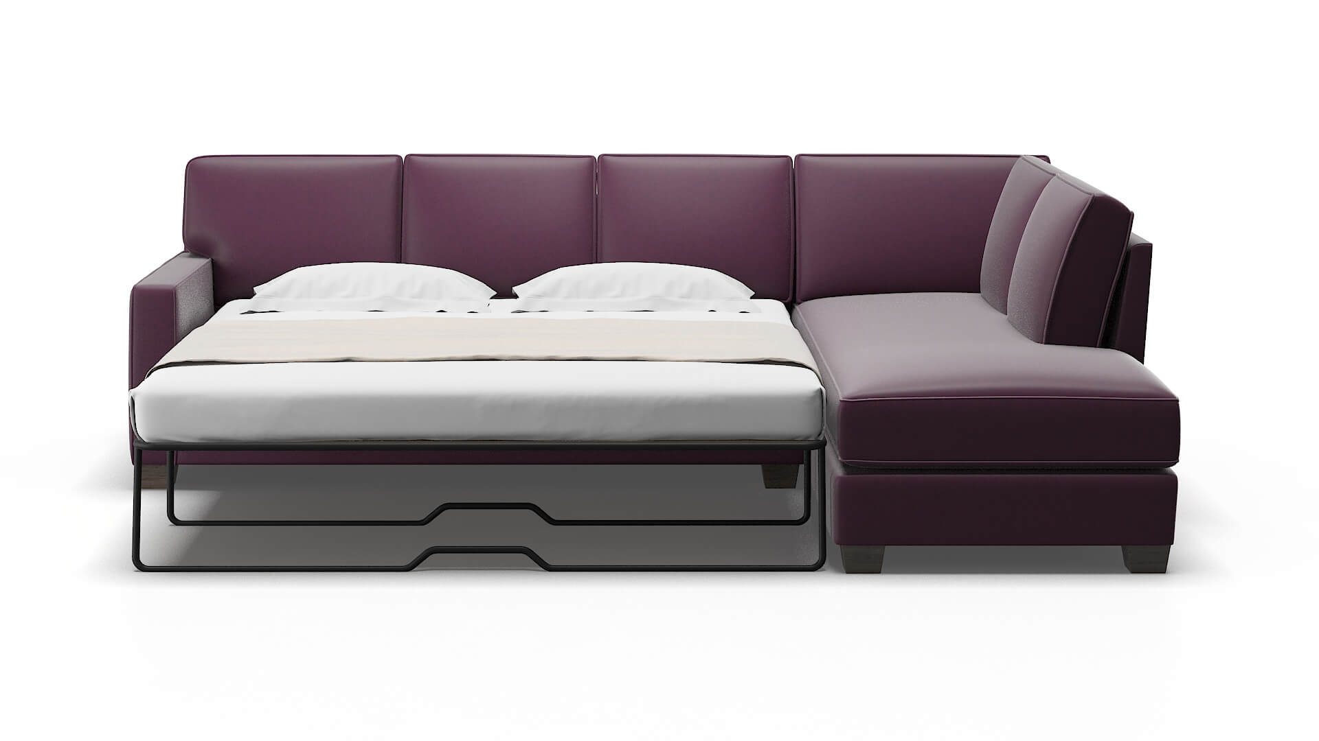 Chicago Bella Aubergine Panel Sleeper Espresso legs 1