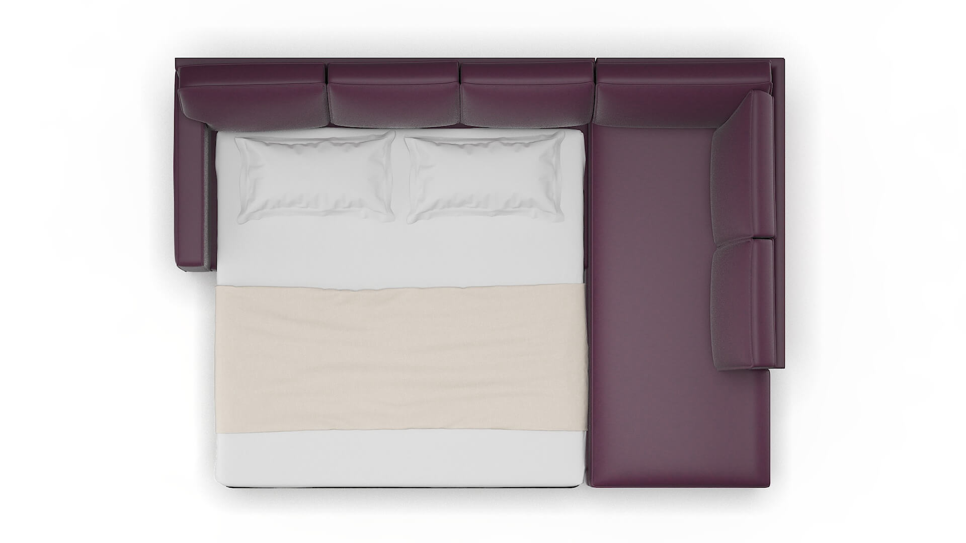 Chicago Bella Aubergine Panel Sleeper Espresso legs 3