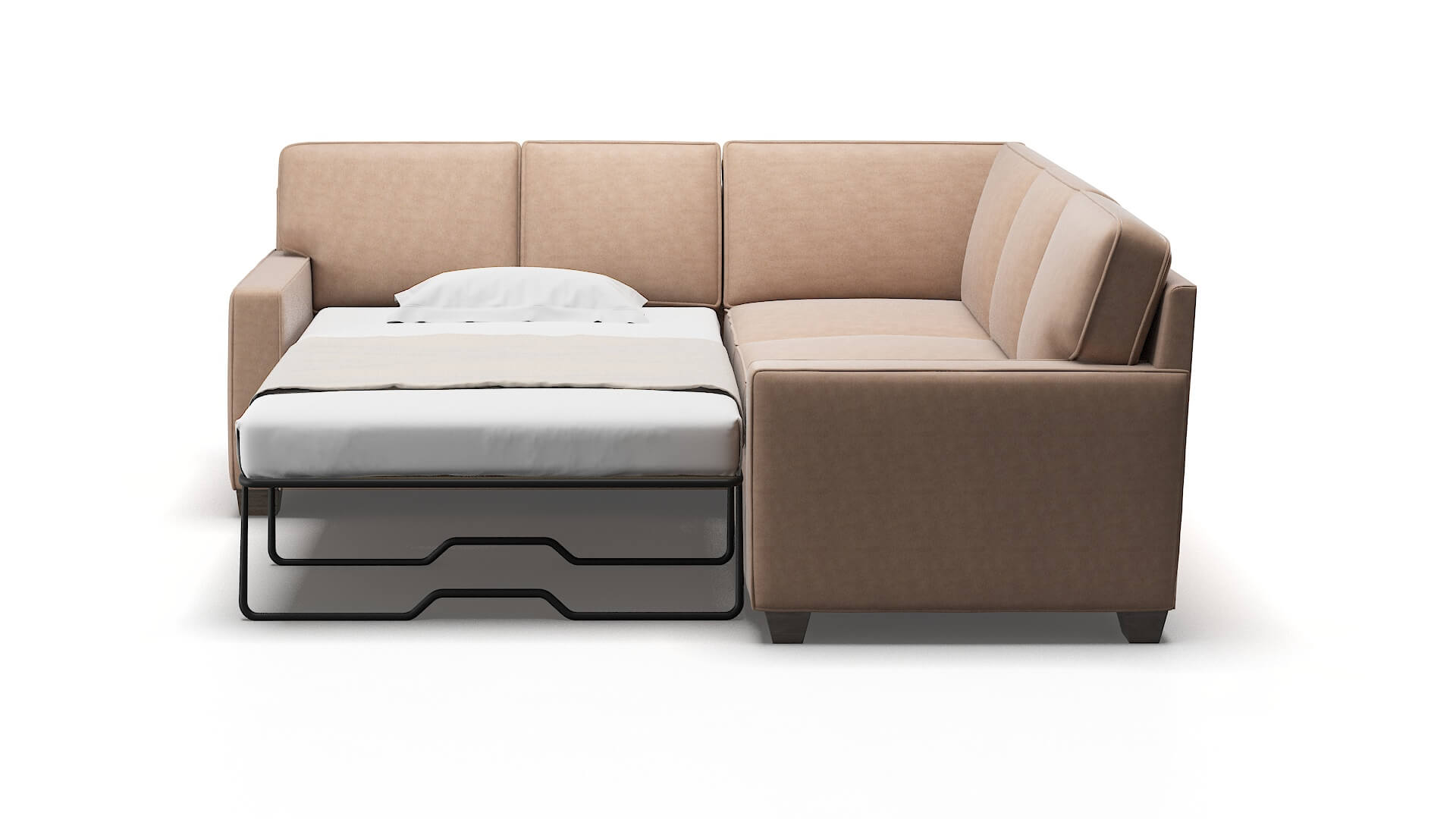 Chicago Bella Cocoa Sectional Sleeper Espresso legs 1