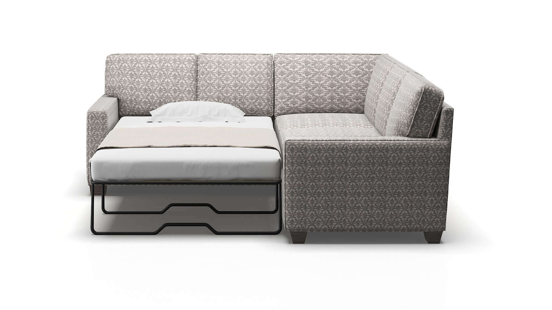 Chicago Bergamo Dove Sectional Sleeper Espresso legs 1