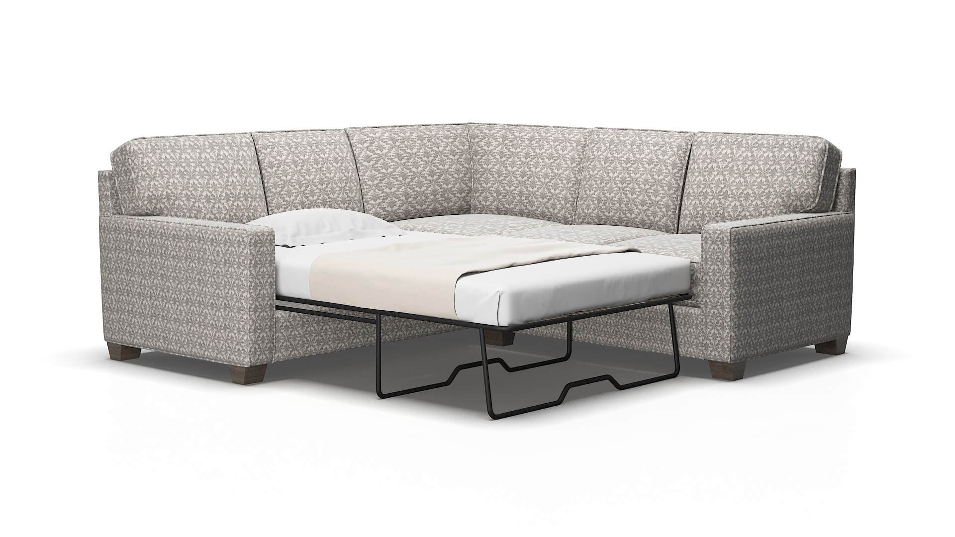 Chicago Bergamo dove Sectional sleeper Espresso Legs  2