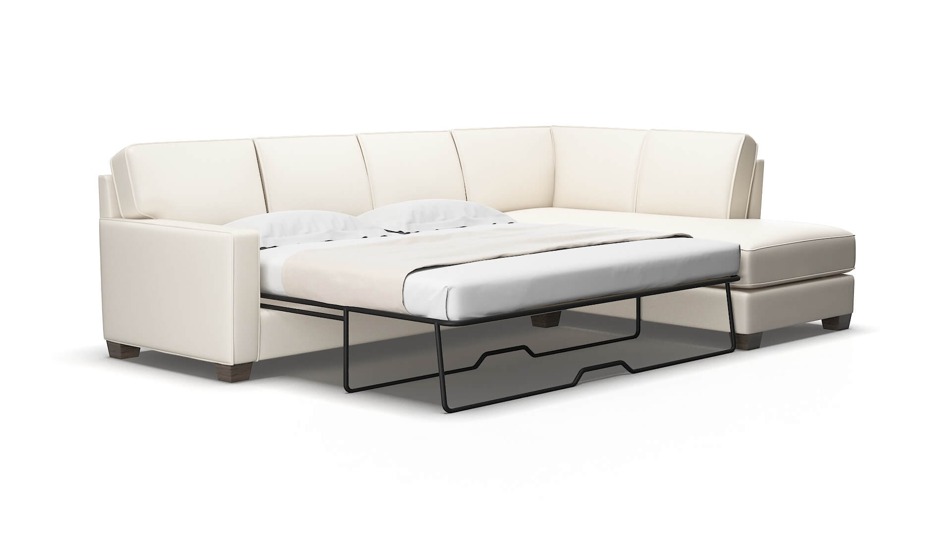 Chicago Blanche milky Panel sleeper Espresso Legs  2