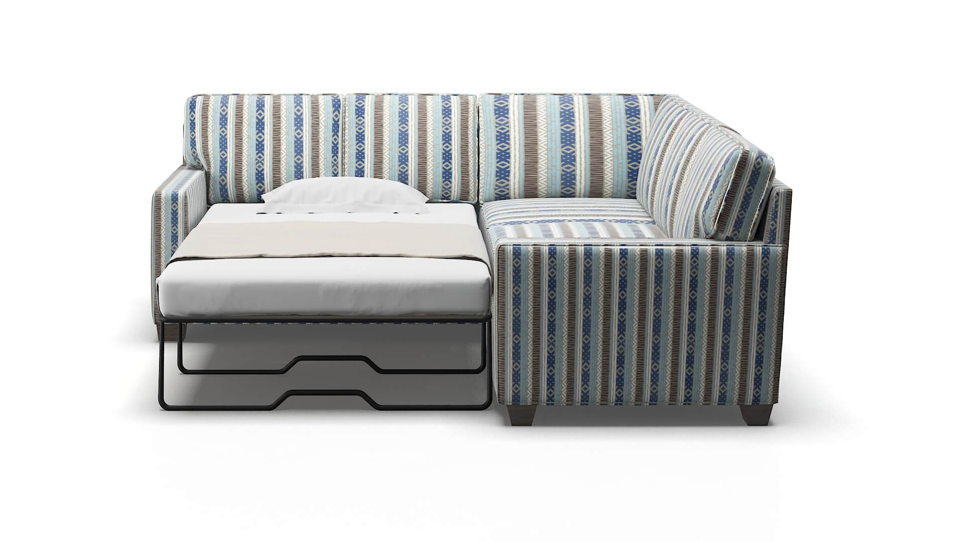 Chicago Bodhi Indigo Sectional Sleeper Espresso legs 1