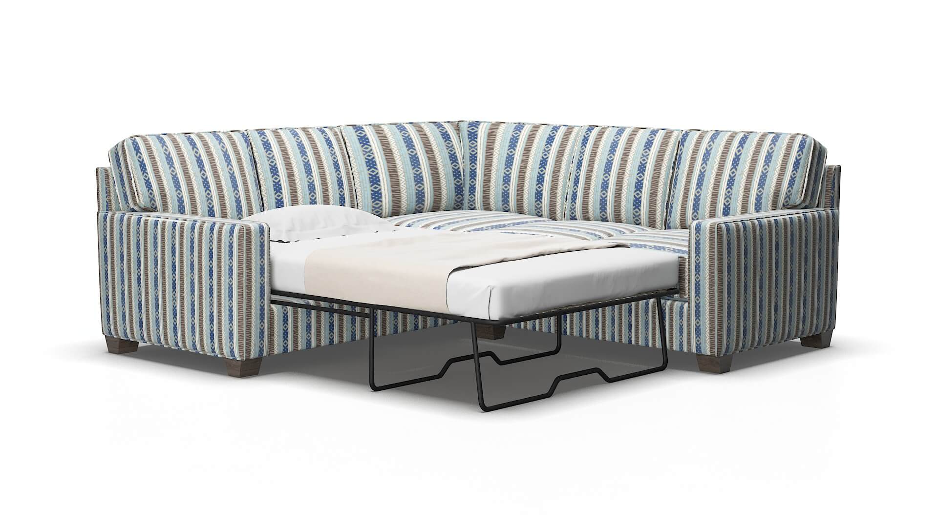 Chicago Bodhi Indigo Sectional Sleeper Espresso legs 2