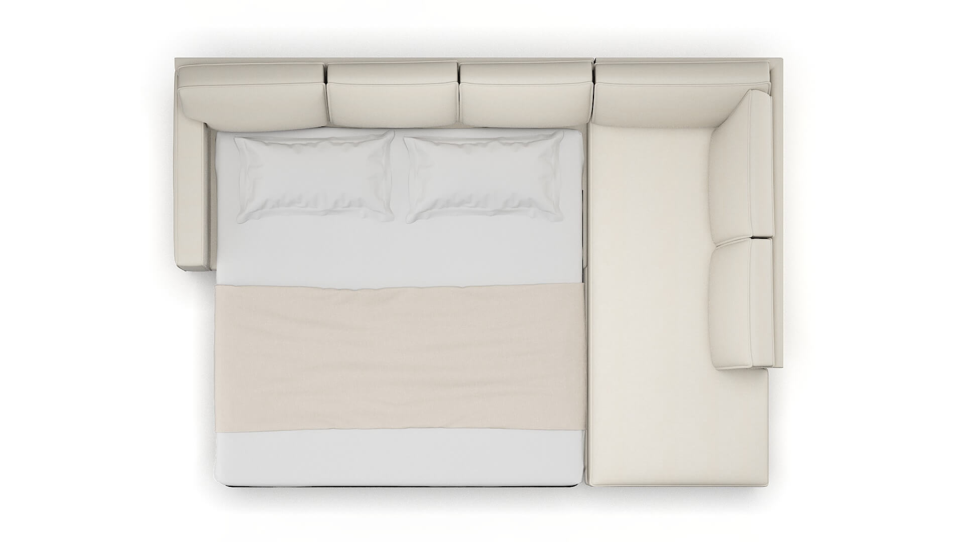 Chicago Bungalow Ivory Panel Sleeper Espresso legs 3