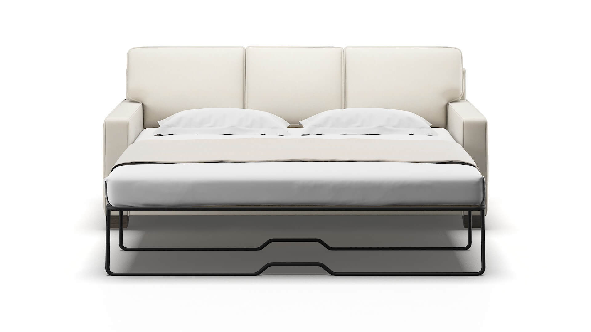 Chicago Bungalow Ivory Sofa Sleeper Espresso legs 1