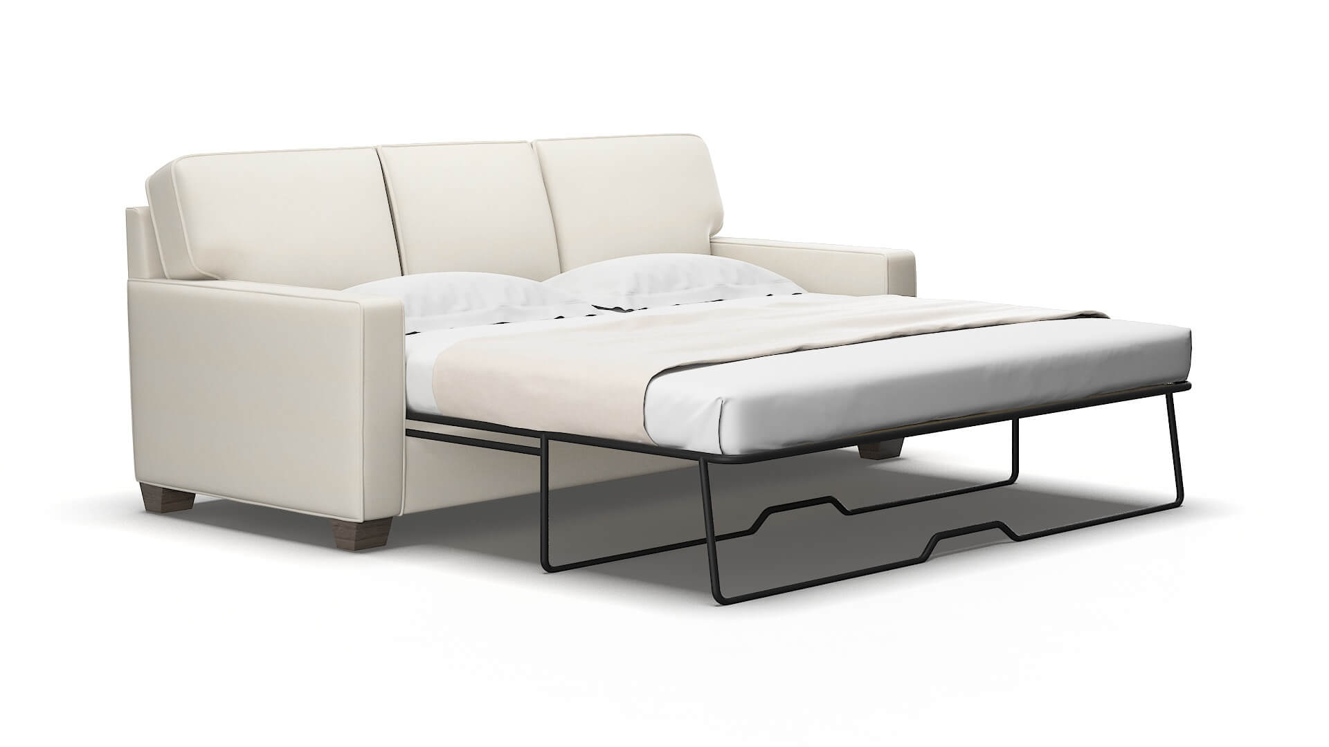 Chicago Bungalow Ivory Sofa Sleeper espresso legs 2