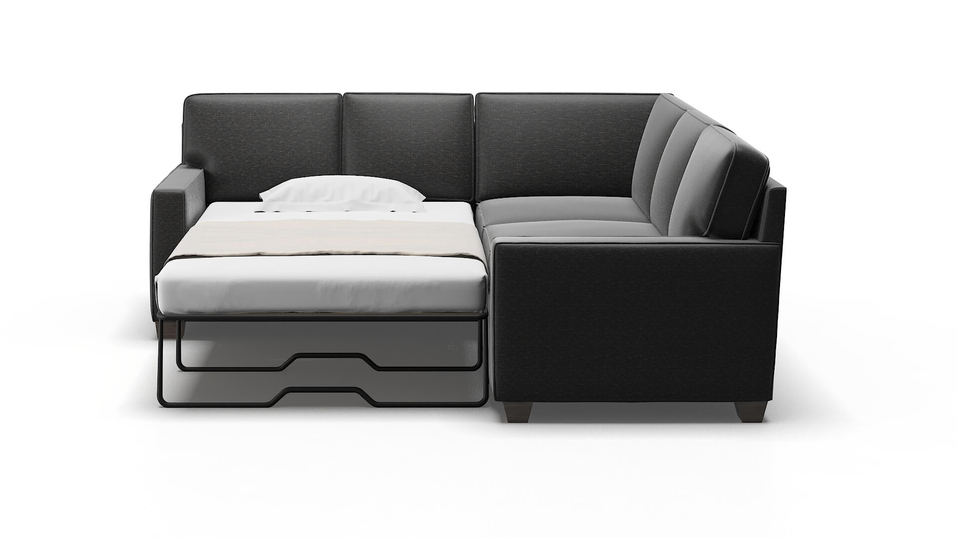 Chicago Chance Denim Sectional Sleeper Espresso legs 1