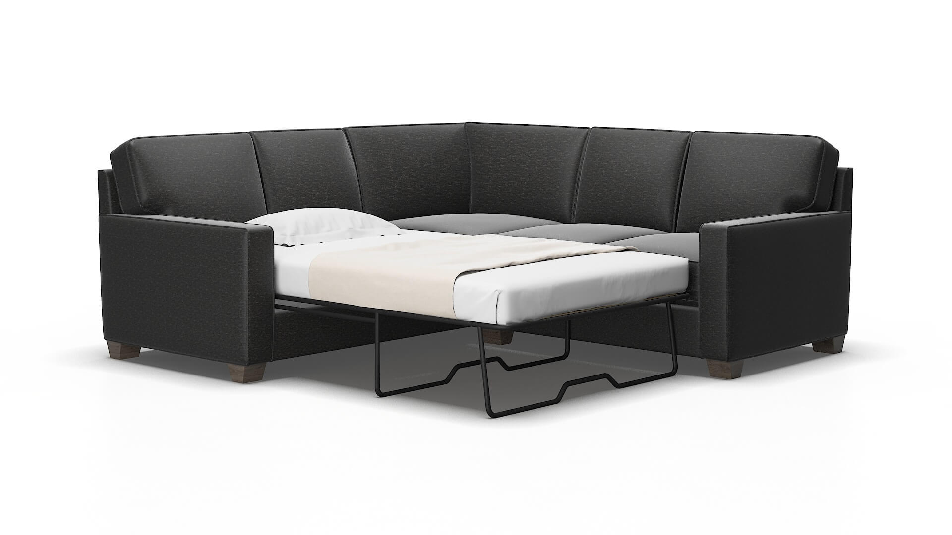 Chicago Chance denim Sectional sleeper Espresso Legs  2