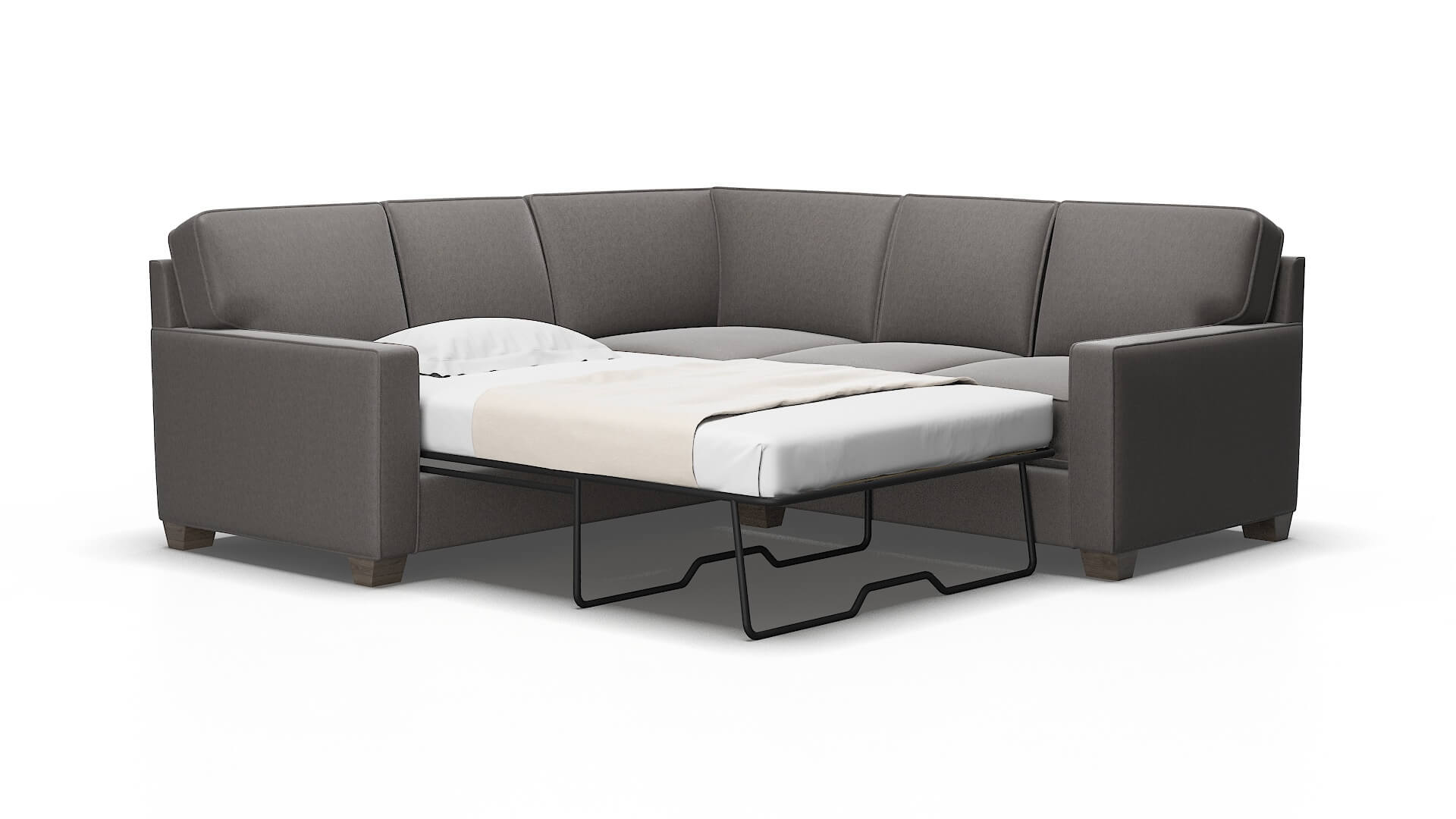 Chicago Cosmo charcoal Sectional sleeper Espresso Legs  2