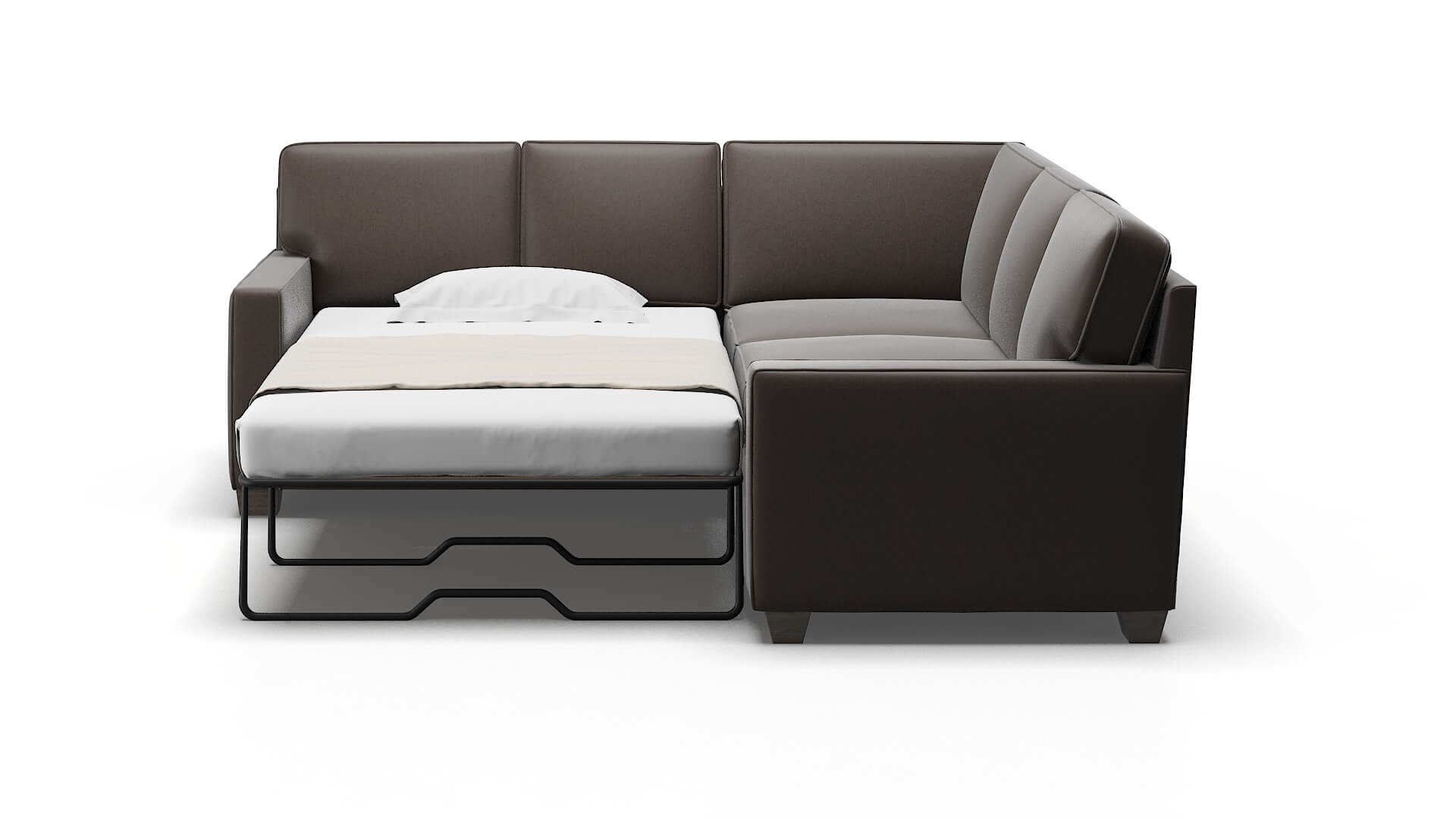 Chicago Cosmo Chocolate Sectional Sleeper Espresso legs 1