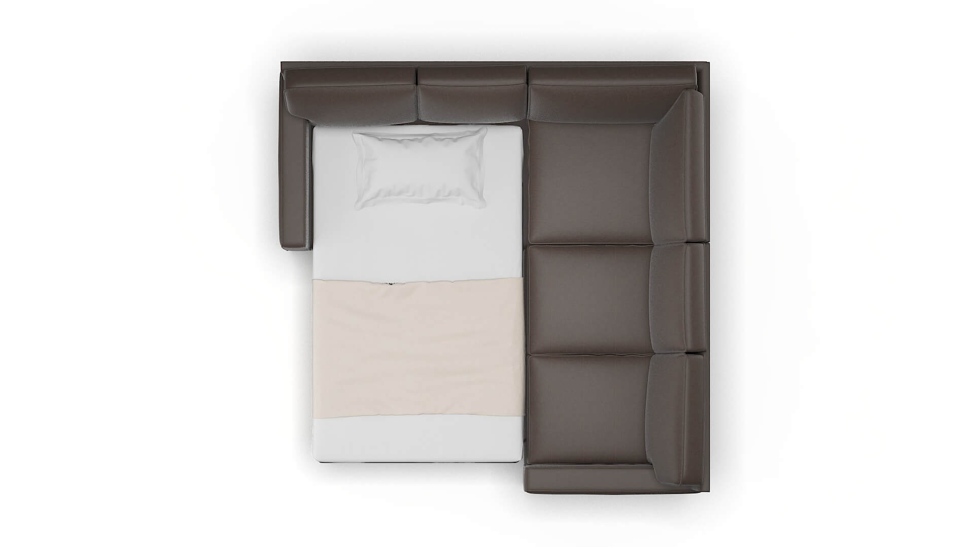 Chicago Cosmo Chocolate Sectional Sleeper Espresso legs 3