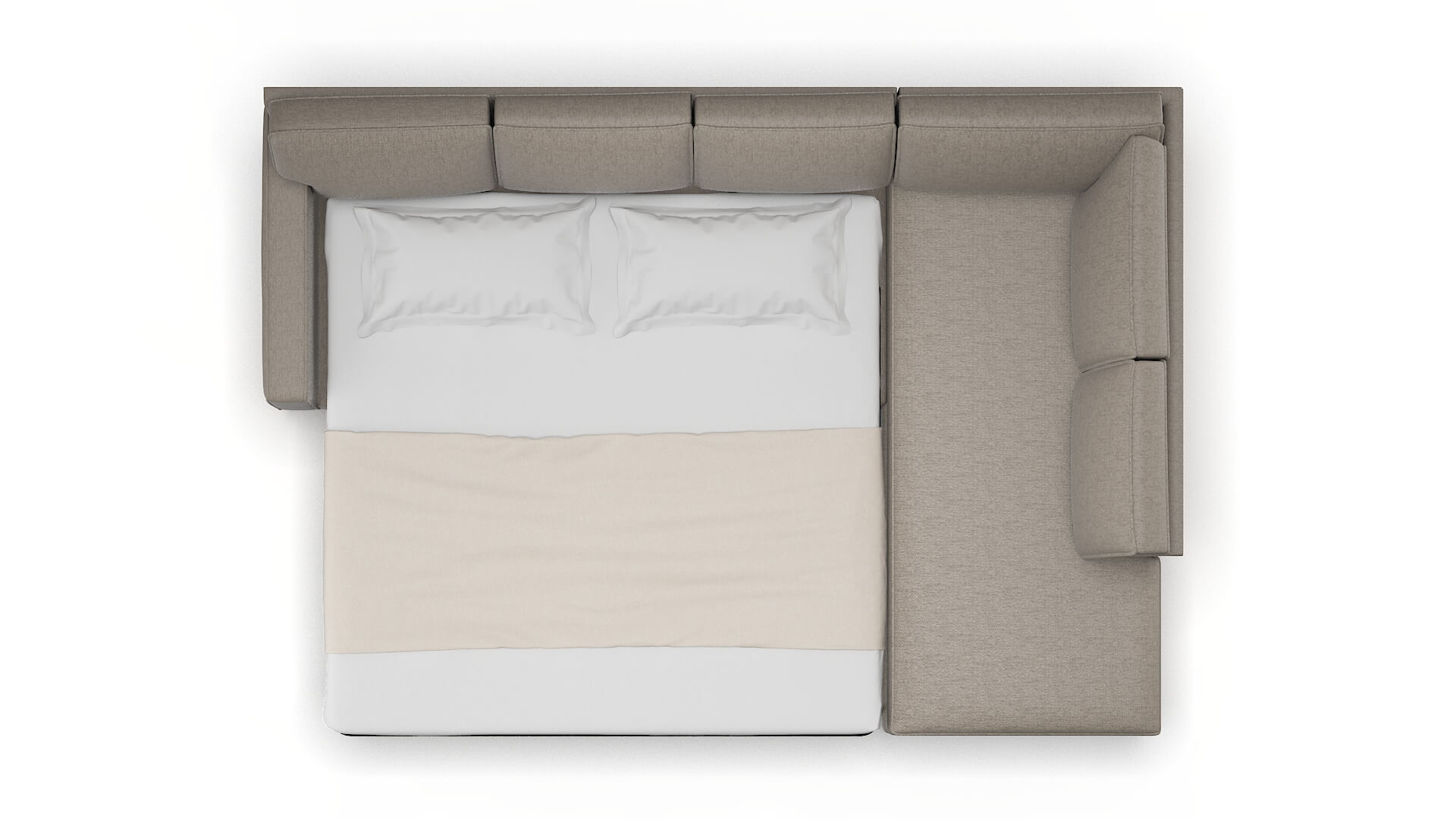 Chicago Cosmo Taupe Panel Sleeper Espresso legs 3