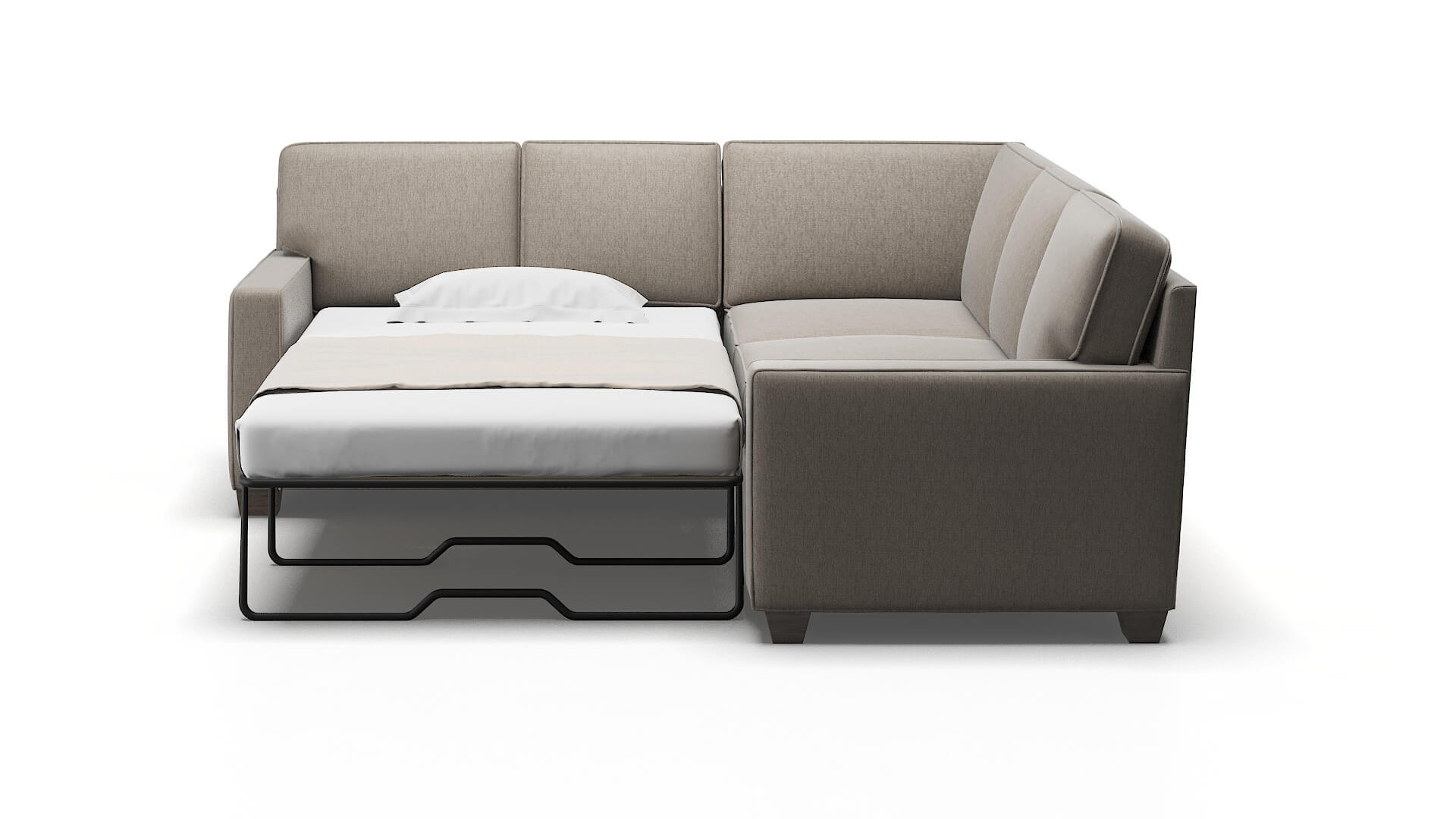 Chicago Cosmo Taupe Sectional Sleeper Espresso legs 1