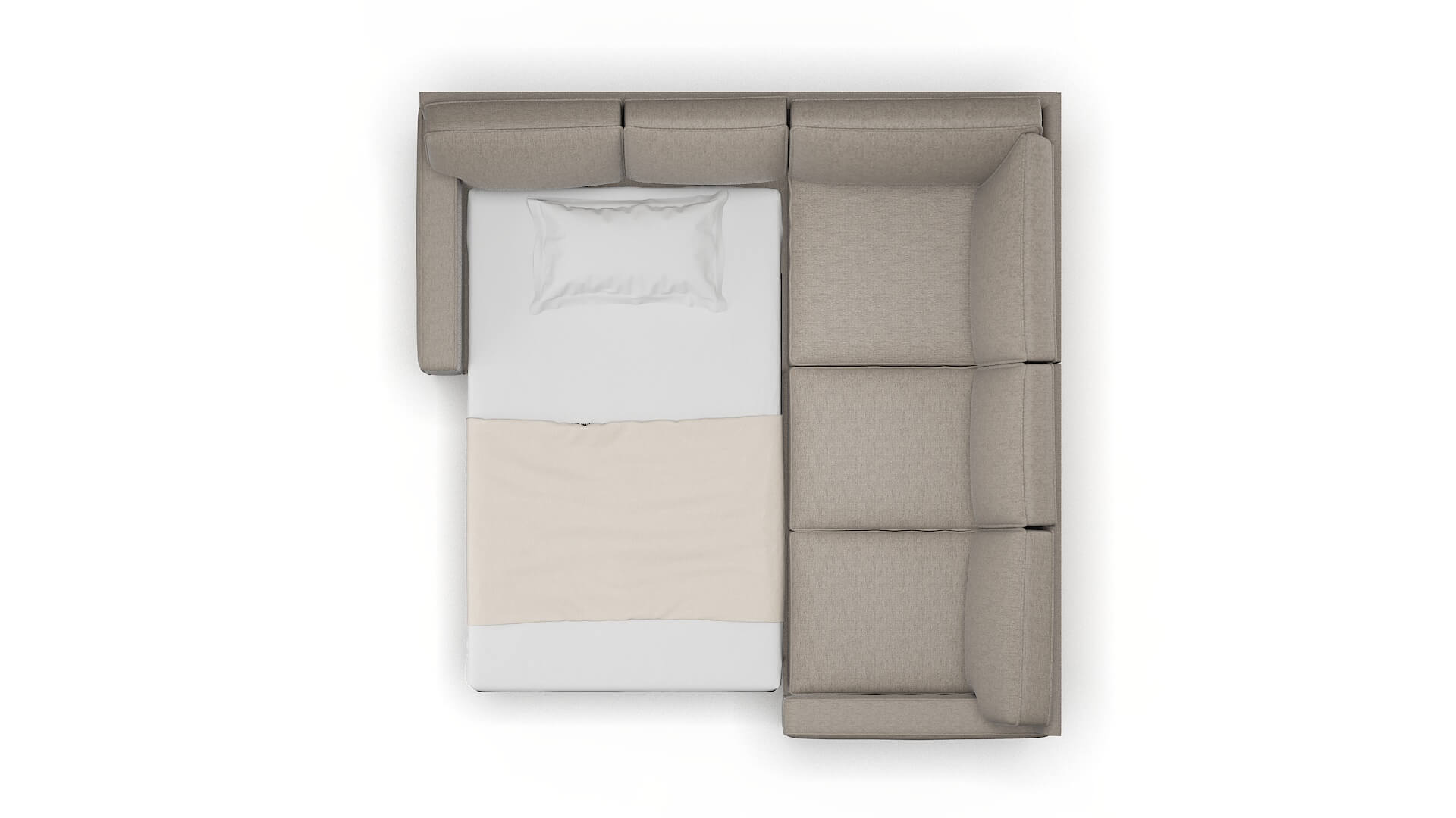 Chicago Cosmo Taupe Sectional Sleeper Espresso legs 3