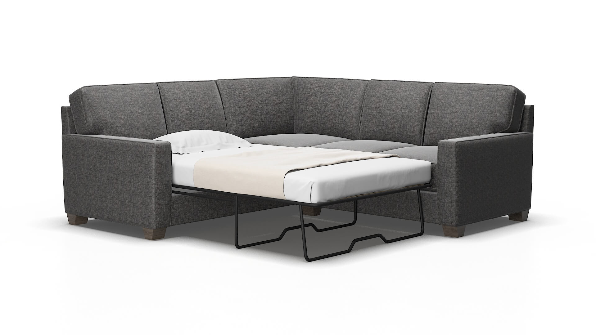 Chicago Curious Eclipse Sectional Sleeper Espresso legs 2