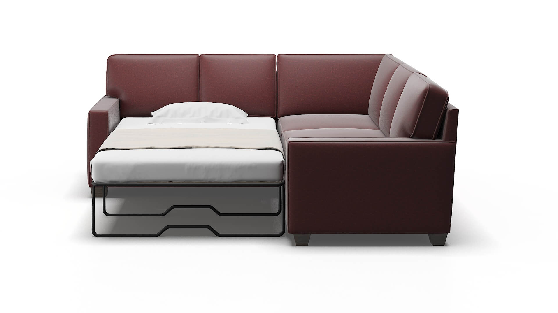 Chicago Derby Berry Sectional Sleeper Espresso legs 1