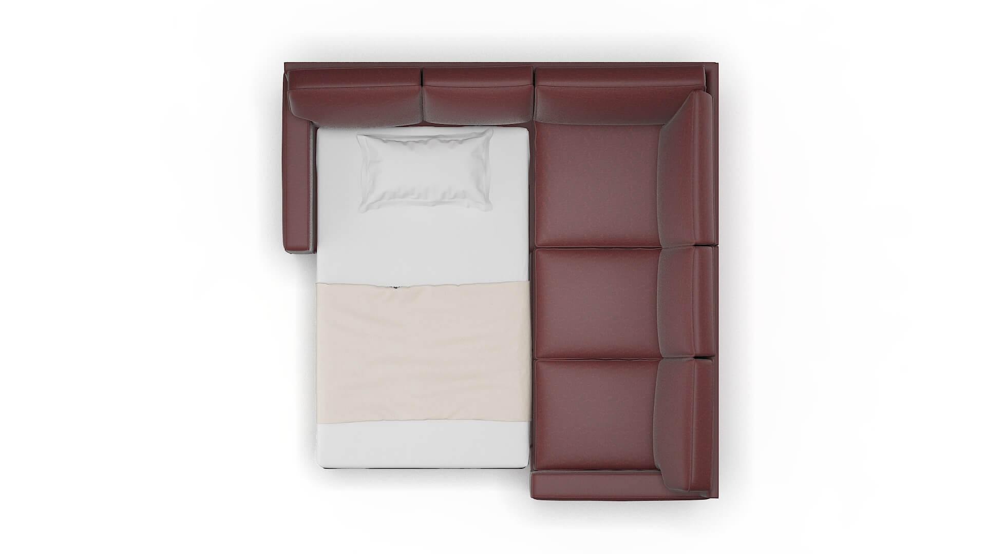 Chicago Derby Berry Sectional Sleeper Espresso legs 3