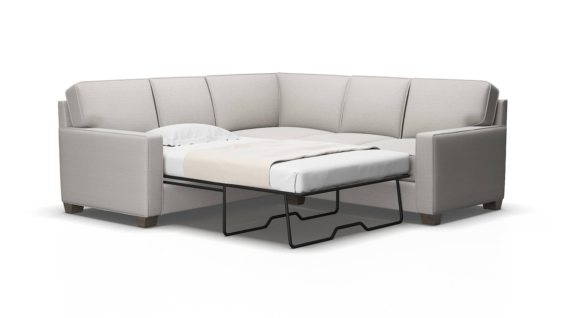 Chicago Derby grey Sectional sleeper Espresso Legs  2