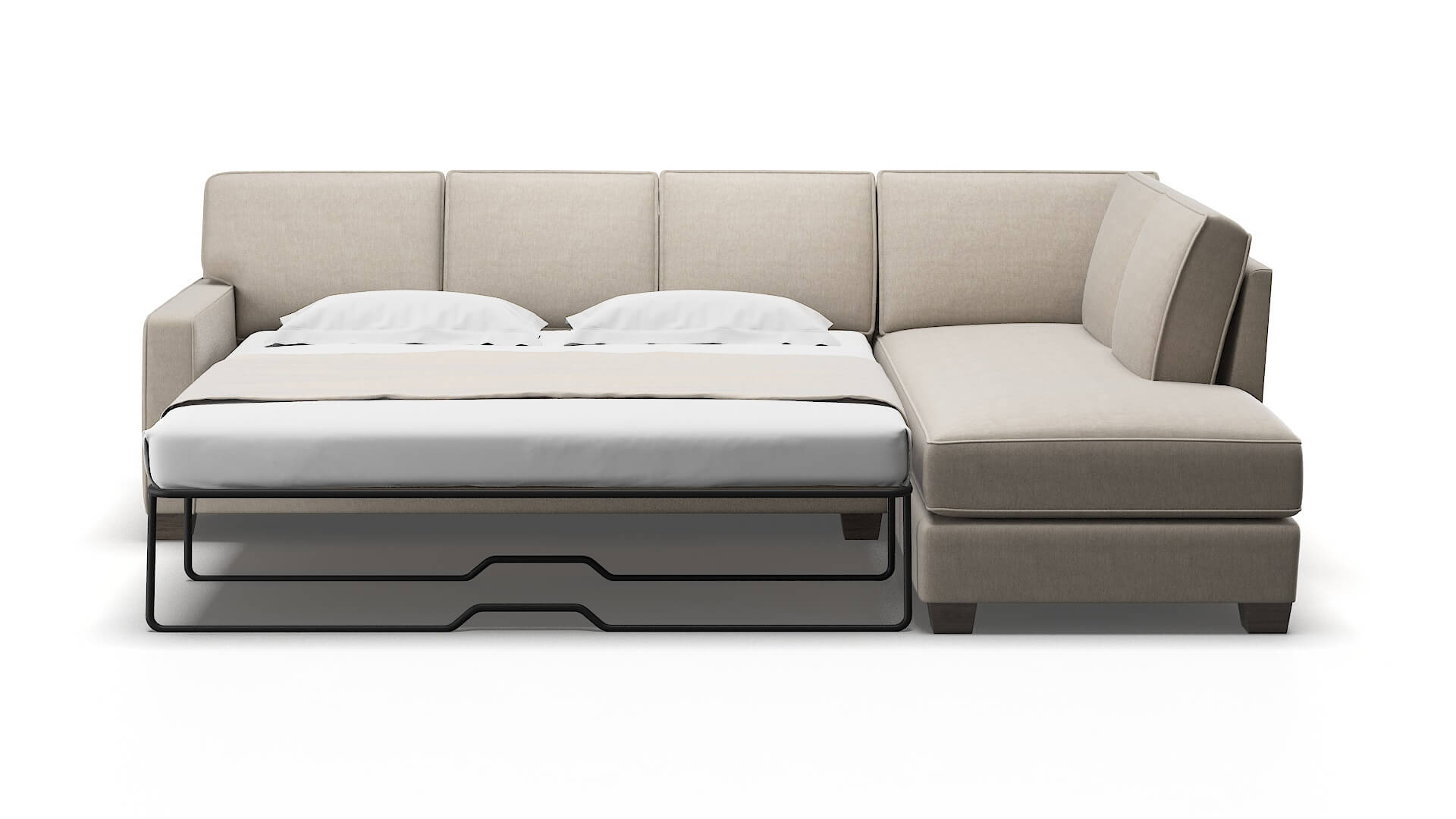 Chicago Derby Linen Panel Sleeper Espresso legs 1