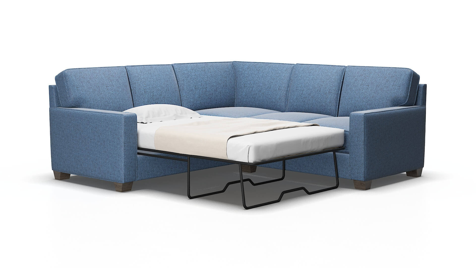 Chicago Derby Navy Sectional Sleeper Espresso legs 2