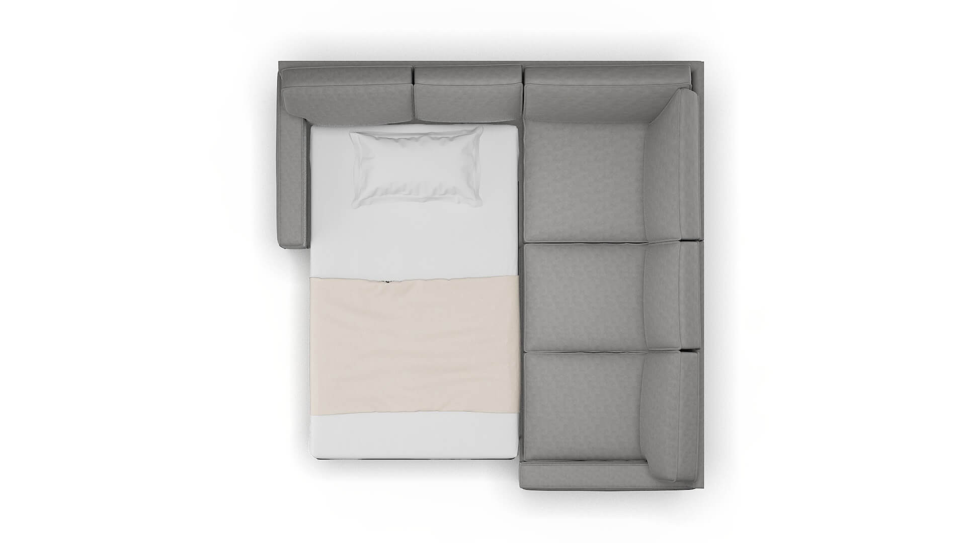 Chicago Dream_d Charcoal Sectional Sleeper Espresso legs 3