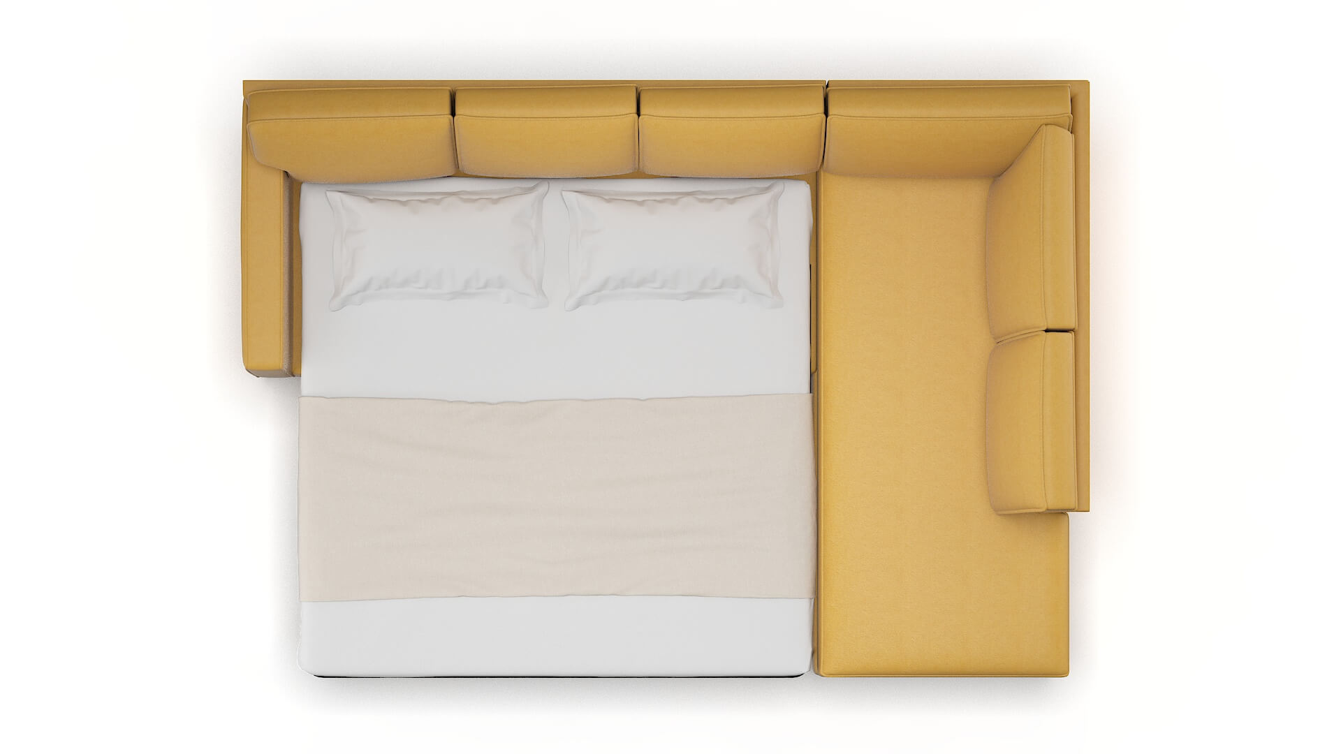 Chicago Dream_d Sunflower Panel Sleeper Espresso legs 3