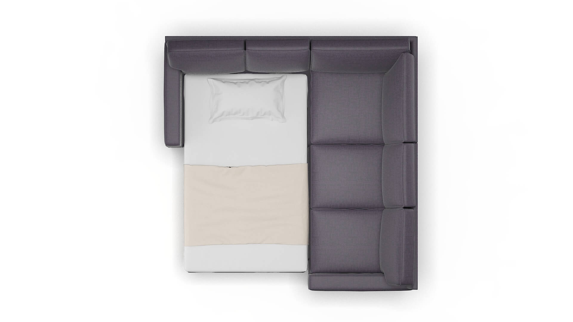 Chicago Durham Ink Sectional Sleeper Espresso legs 3