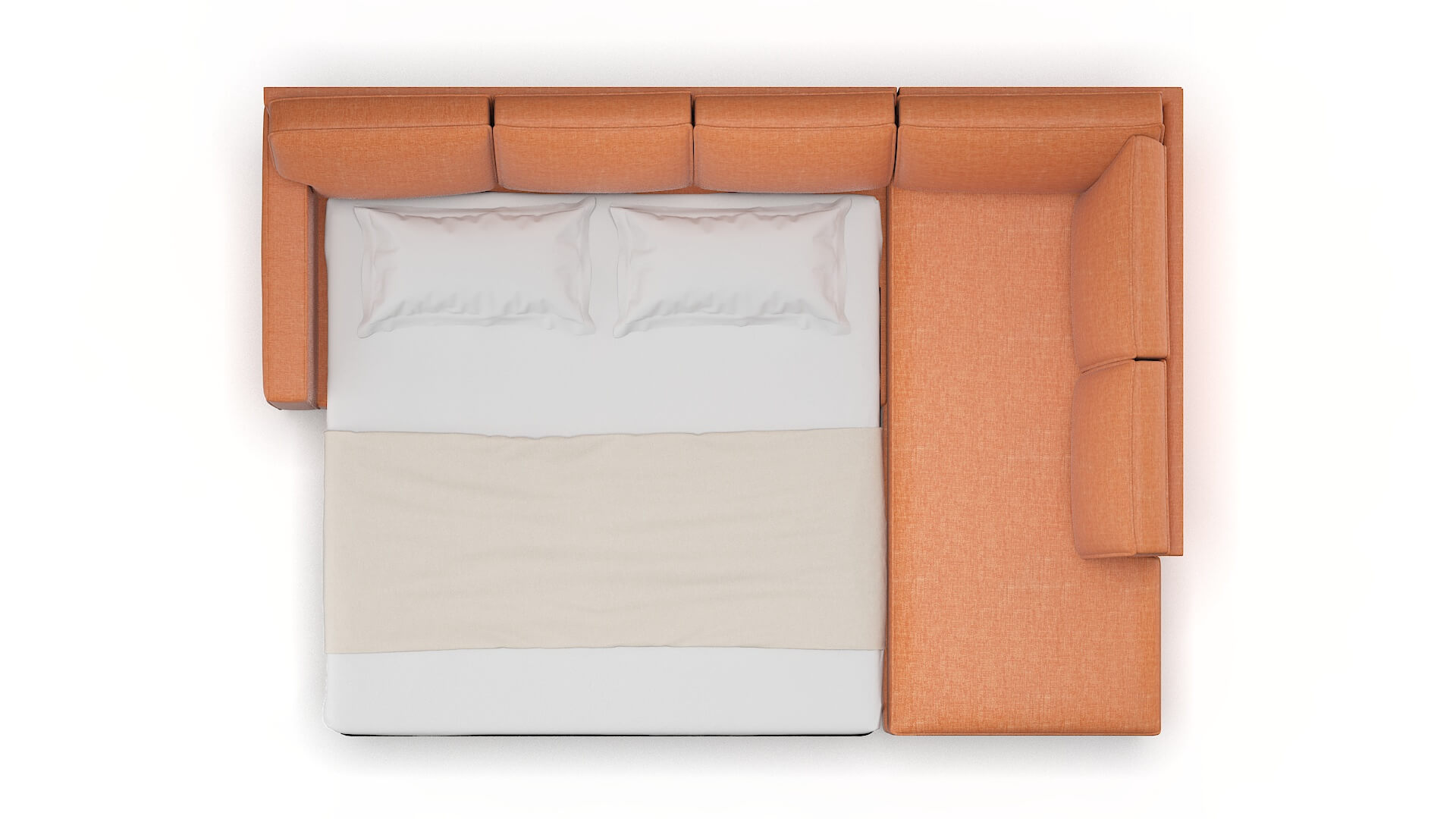 Chicago Durham Tangerine Panel Sleeper Espresso legs 3