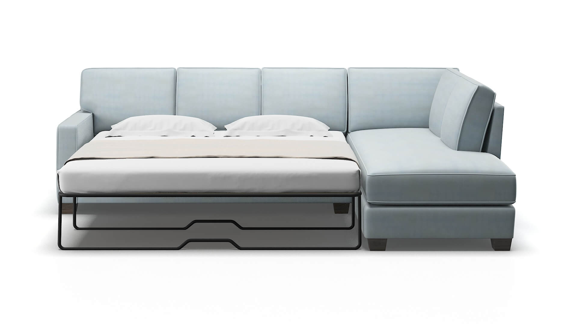 Chicago Hathaway Aqua Panel Sleeper Espresso legs 1