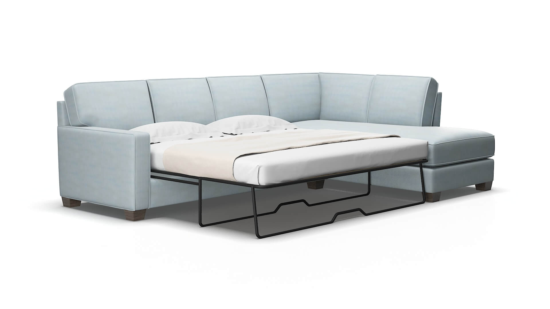 Chicago Hathaway aqua Panel sleeper Espresso Legs  2