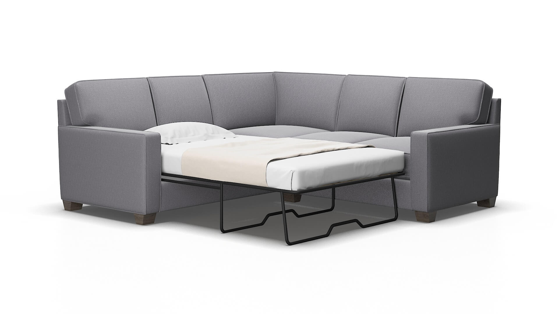 Chicago Insight Denim Sectional Sleeper Espresso legs 2