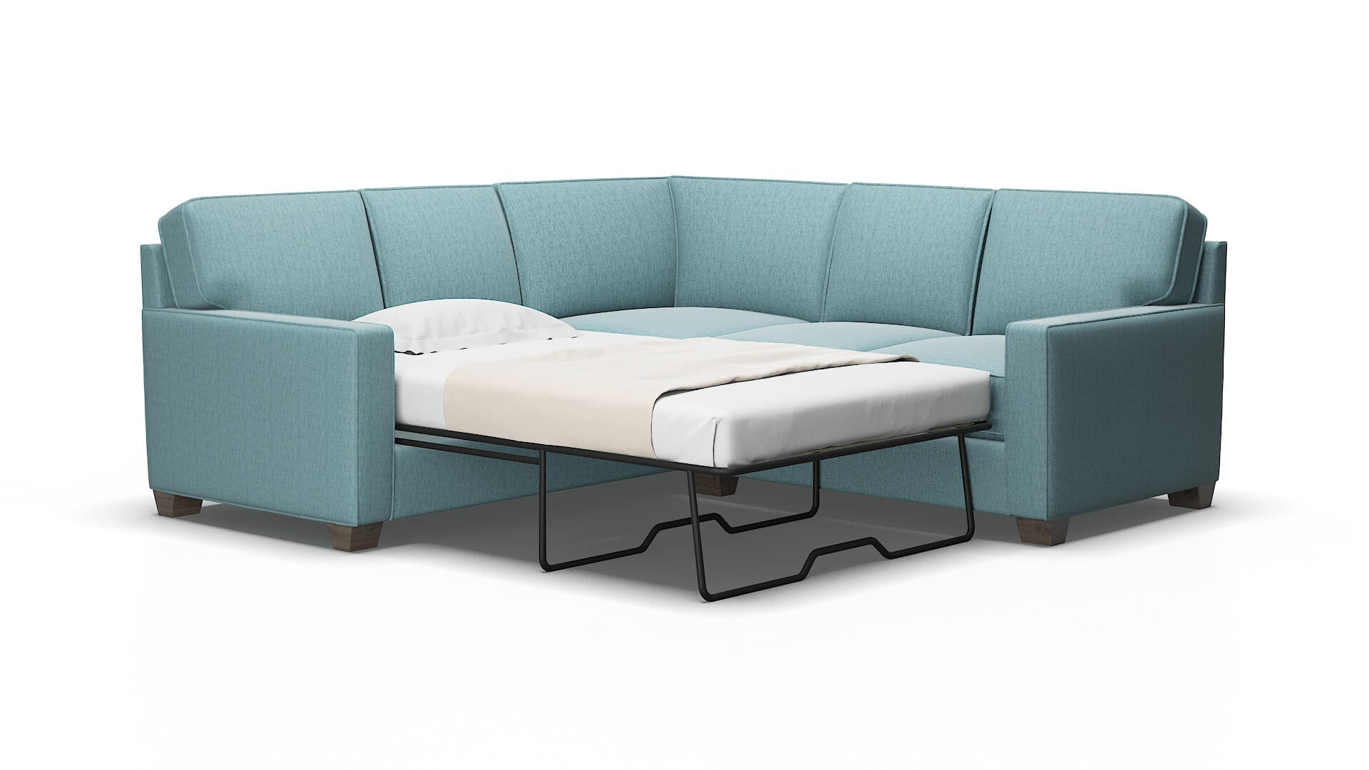 Chicago Insight Peacock Sectional Sleeper Espresso legs 2