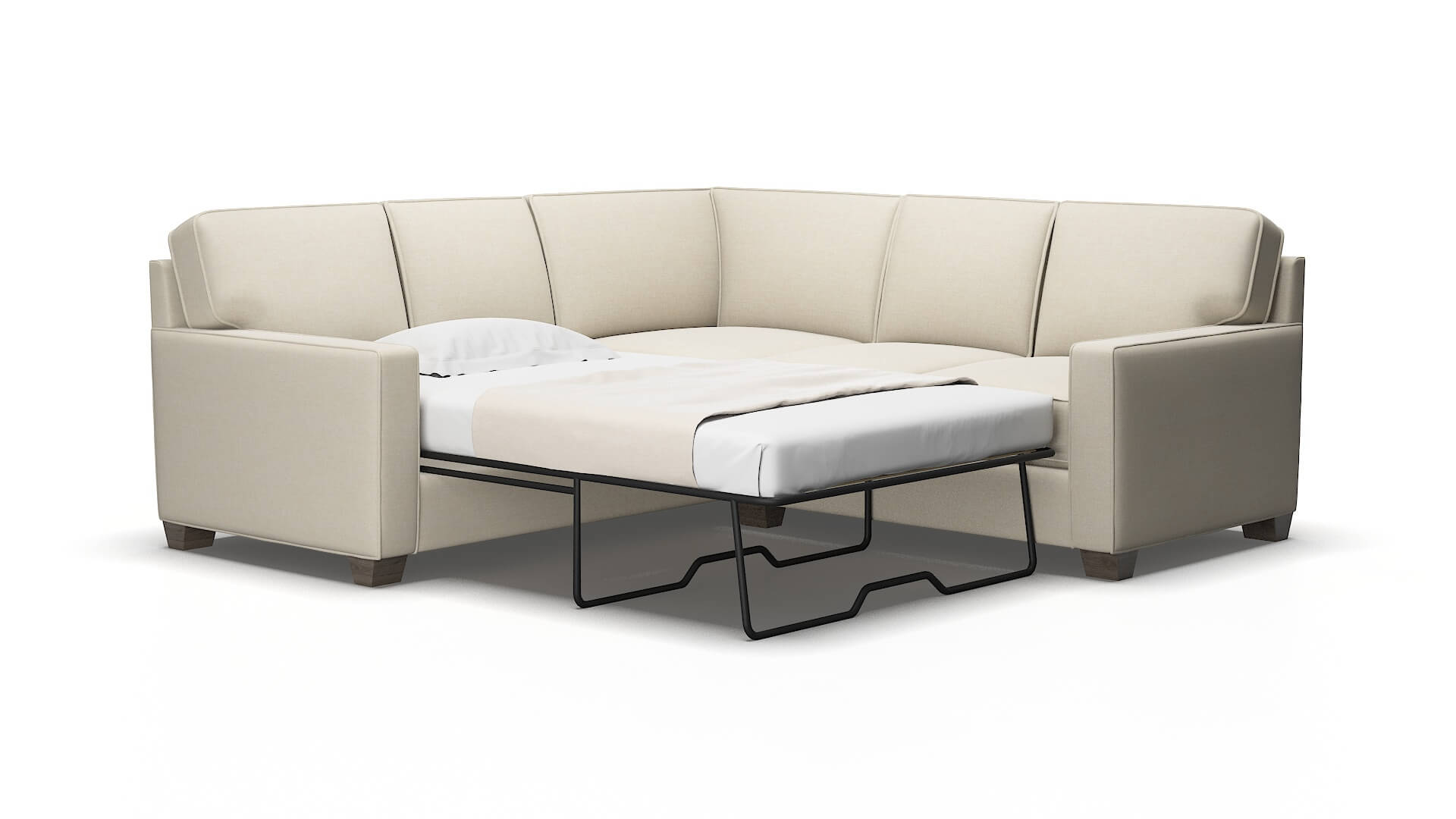 Chicago Keylargo almond Sectional sleeper Espresso Legs  2