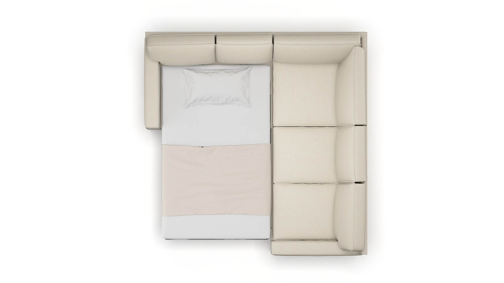 Chicago Keylargo Almond Sectional Sleeper Espresso legs 3