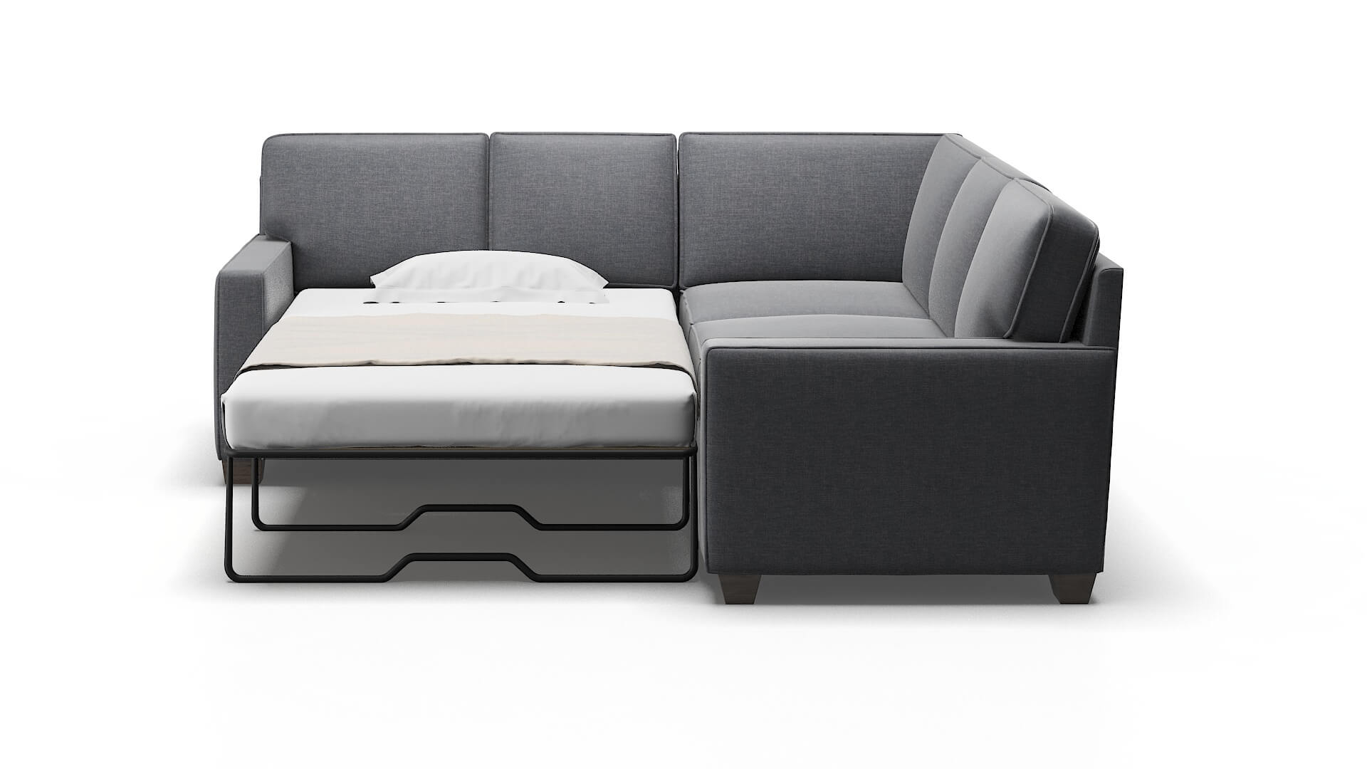 Chicago Keylargo Graphite Sectional Sleeper Espresso legs 1