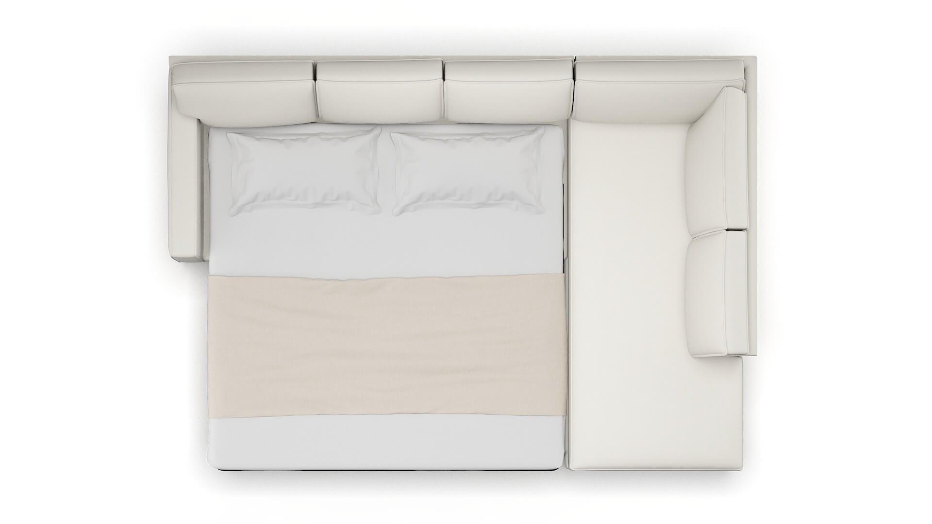 Chicago Keylargo Oatmeal Panel Sleeper Espresso legs 3