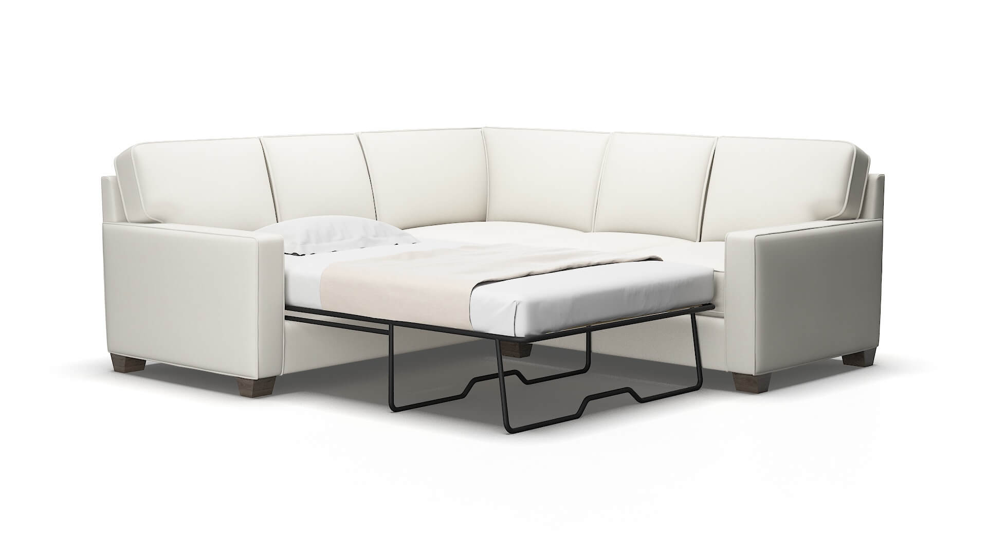 Chicago Keylargo Oatmeal Sectional Sleeper Espresso legs 2