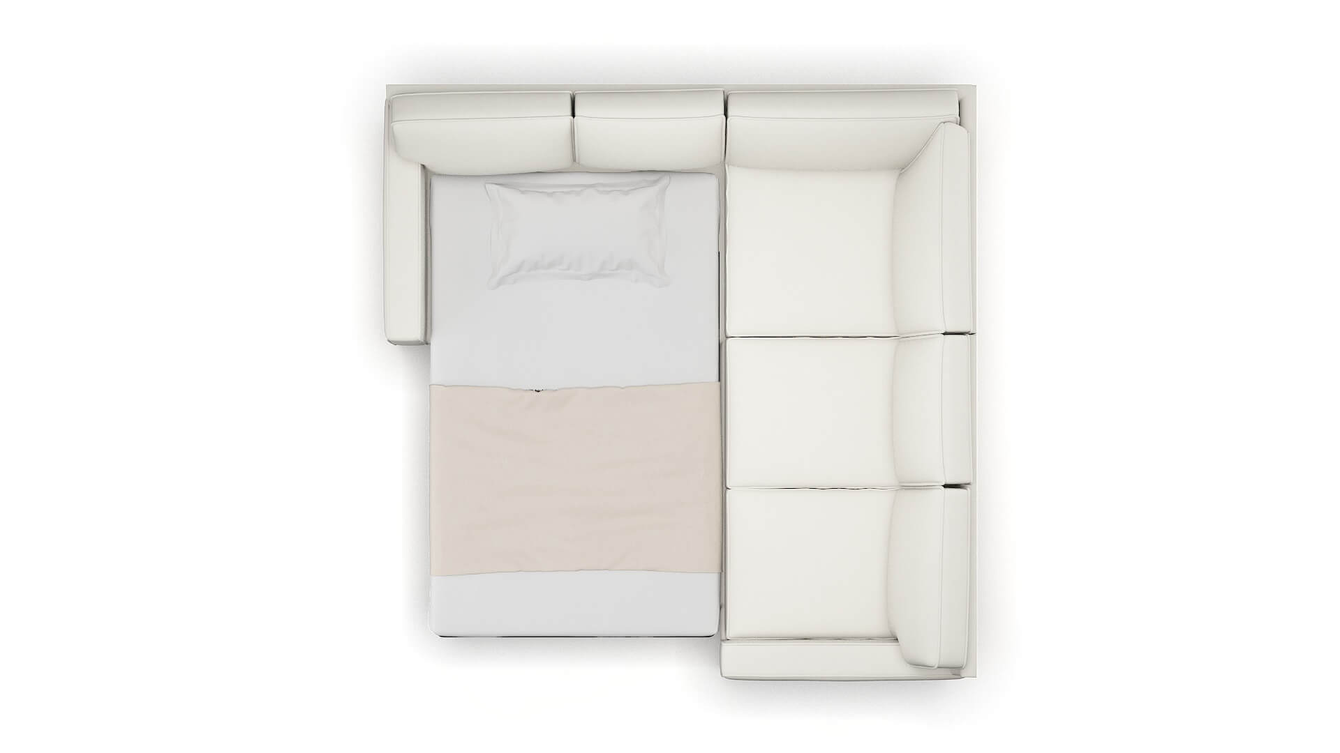 Chicago Keylargo Oatmeal Sectional Sleeper Espresso legs 3