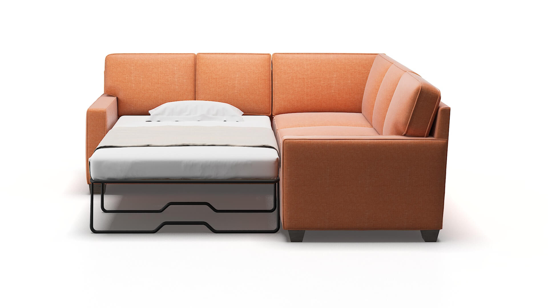 Chicago Keylargo Terracotta Sectional Sleeper Espresso legs 1