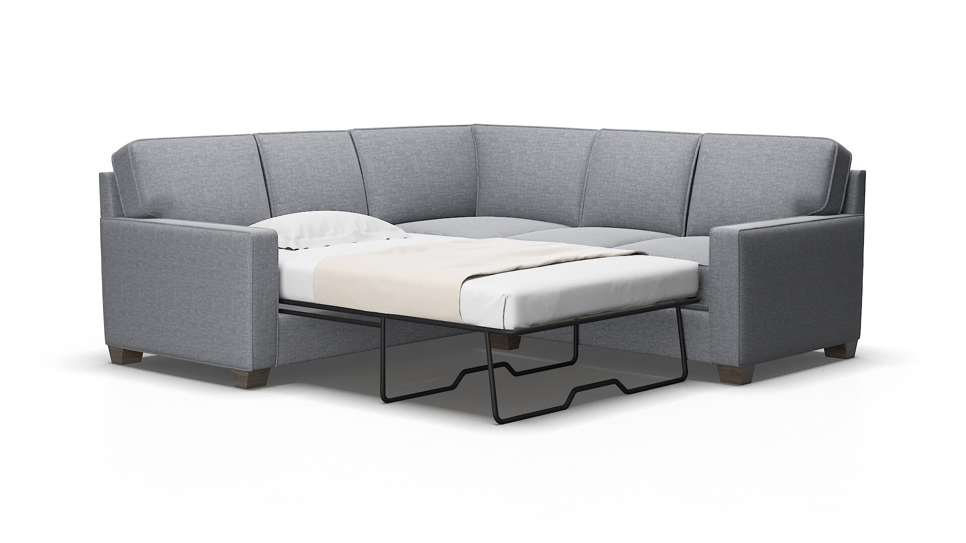 Chicago Lana Ash Sectional Sleeper Espresso legs 2