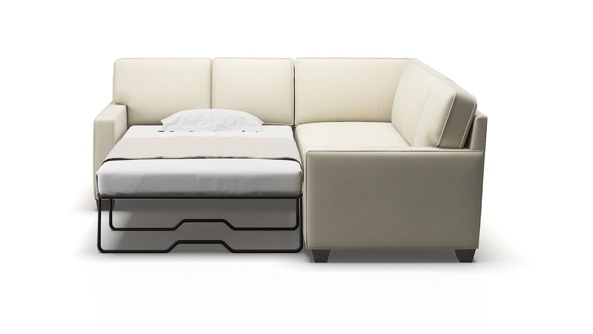 Chicago Lana Sand Sectional Sleeper Espresso legs 1