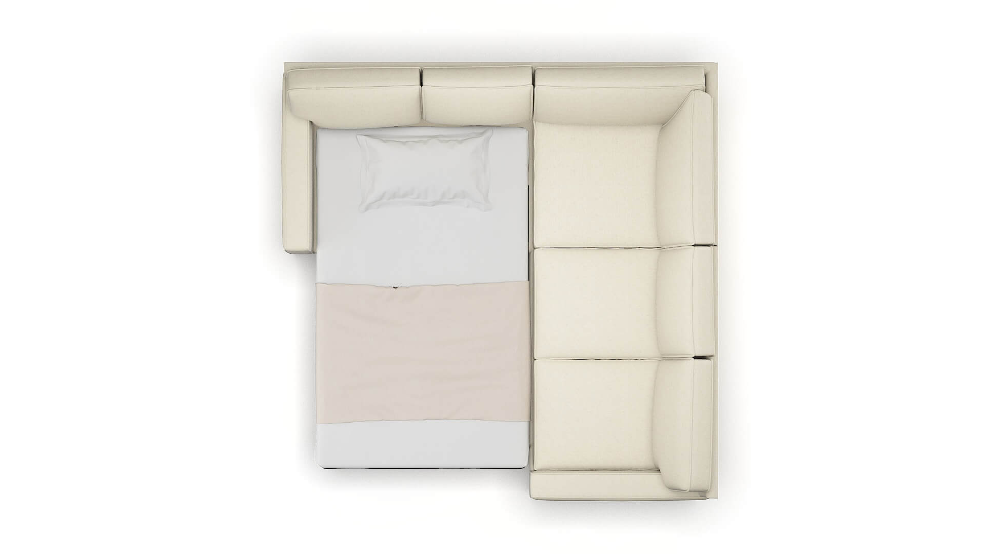 Chicago Lana Sand Sectional Sleeper Espresso legs 3