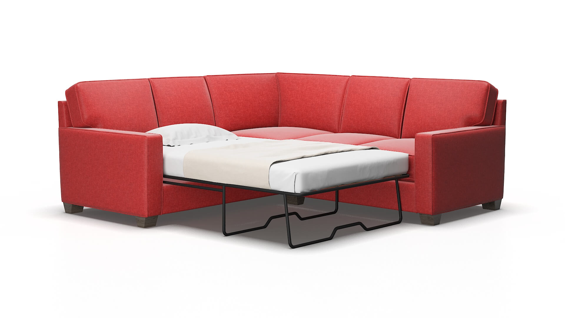 Chicago Leslie poppy Sectional sleeper Espresso Legs  2