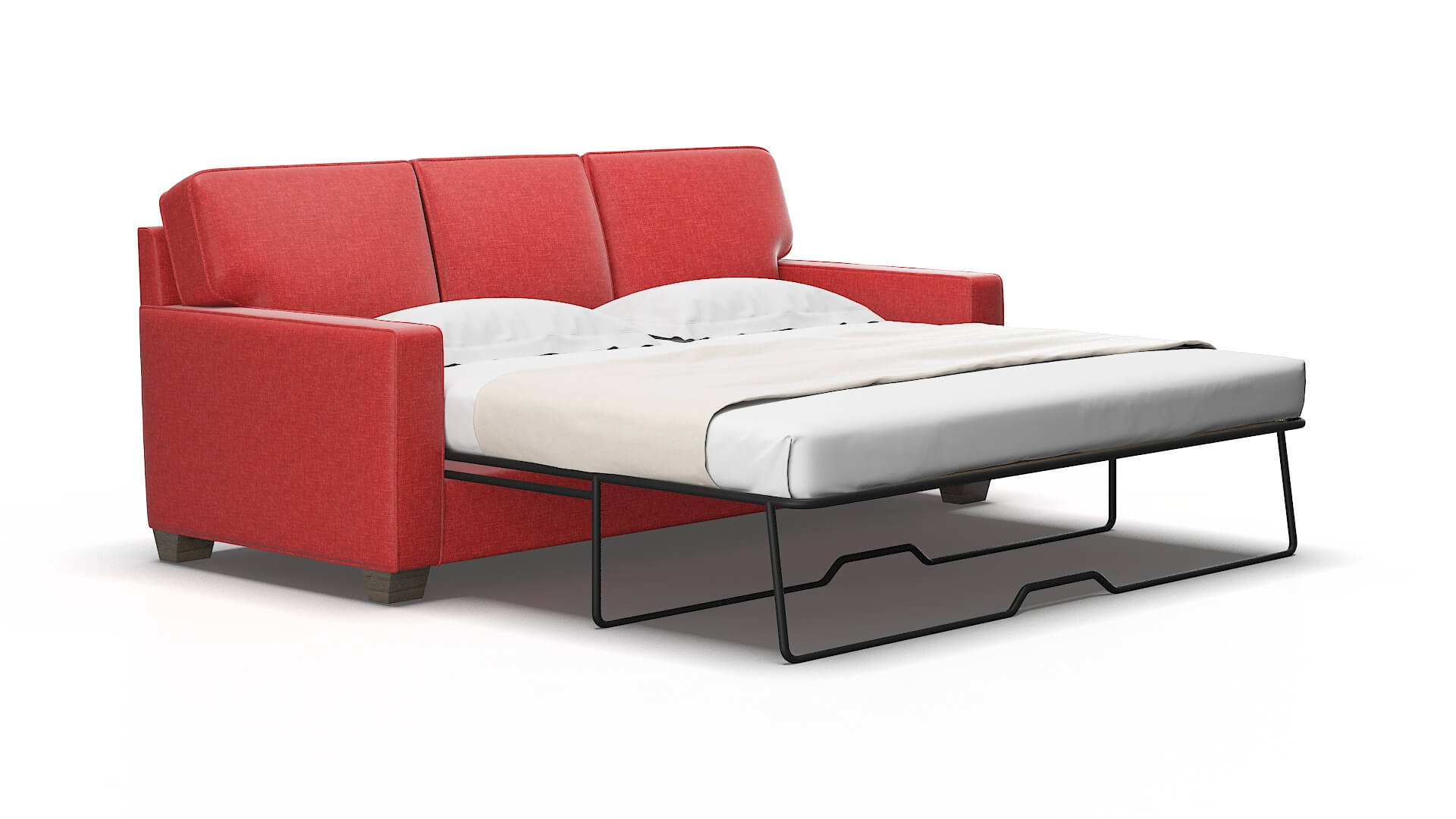 Chicago Leslie poppy Sofa sleeper Espresso Legs  2